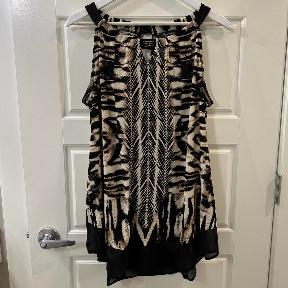 Lily Morgan Leopard Tiger Animal Print Top